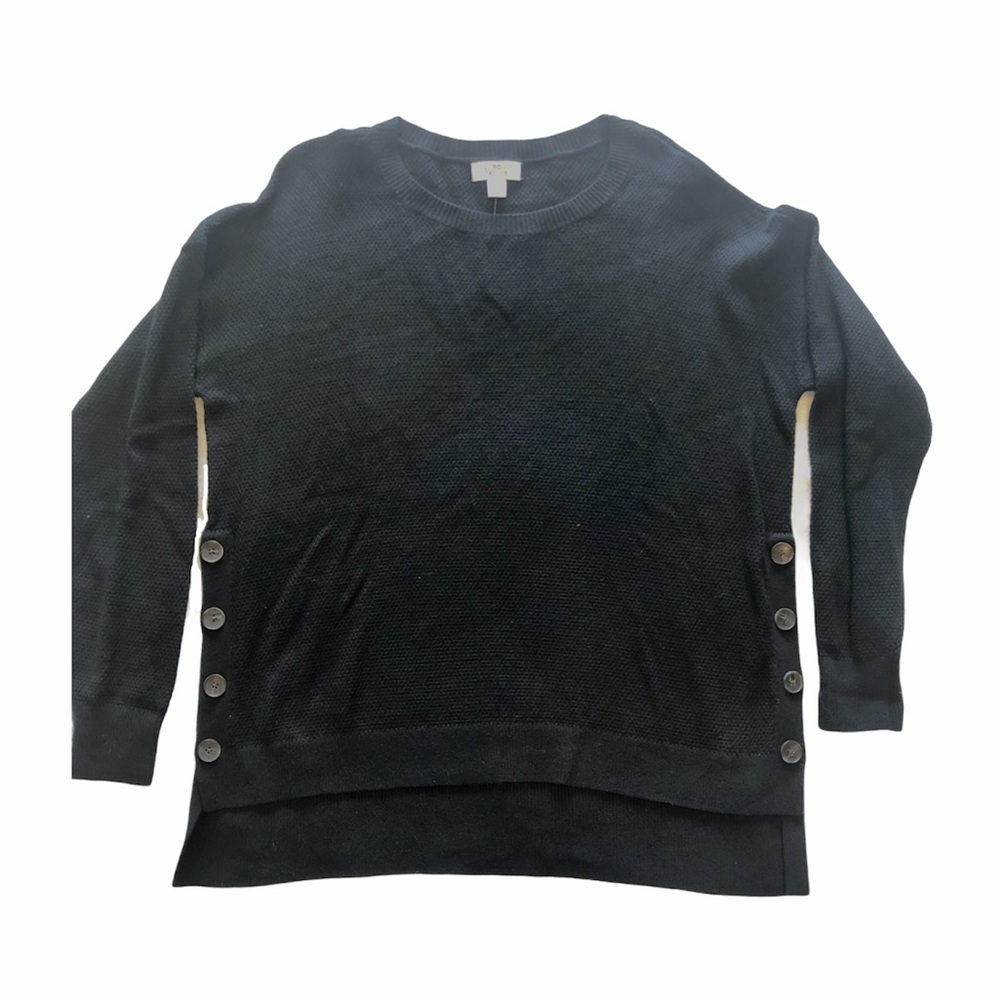 NWT Lord & Taylor Waffle Knit Side Button Sweater
